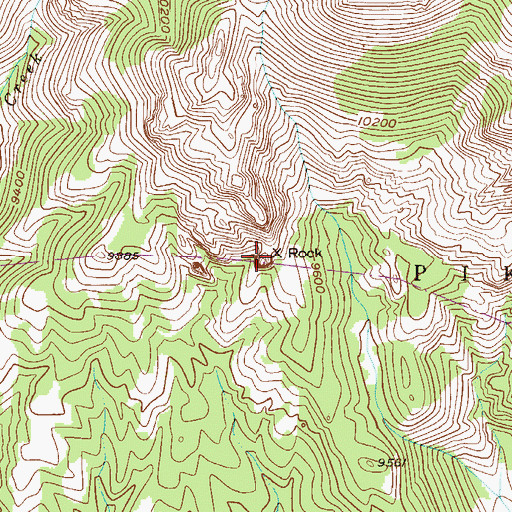 Topographic Map of X Rock, CO