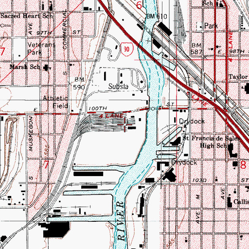 Topographic Map of Slip Number One (historical), IL