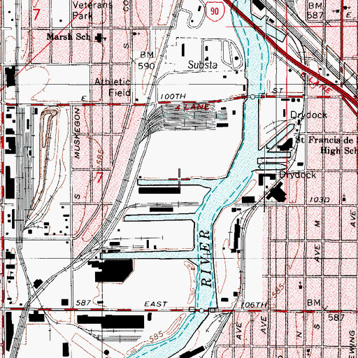 Topographic Map of Slip Number Two, IL