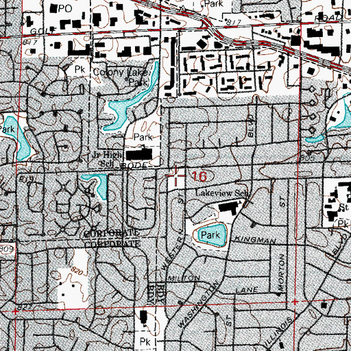 Topographic Map of Sloan Park, IL