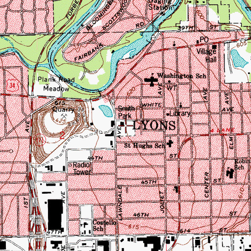 Topographic Map of Smith Park, IL