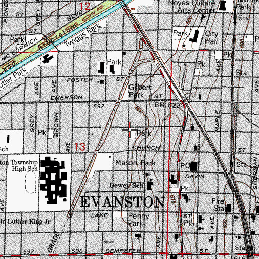 Topographic Map of Smith Park, IL