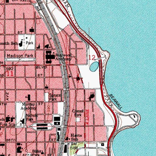 Topographic Map of Solomon Schechter Day School, IL