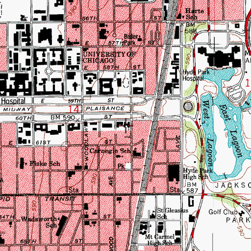 Topographic Map of Sonia Shankman Orthogenic School, IL