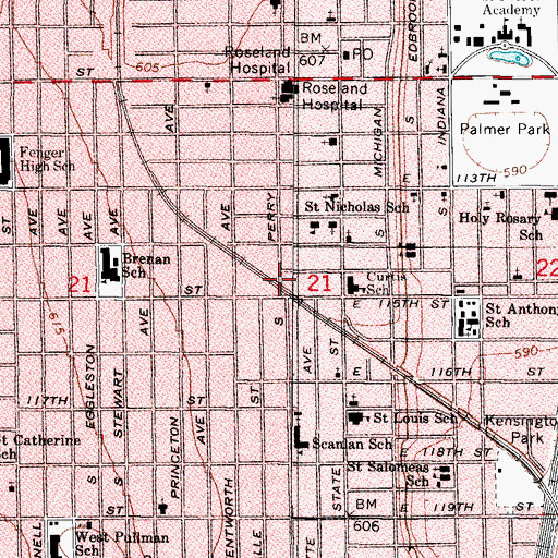 Topographic Map of Soul Winners Outreach Church of Deliverance, IL