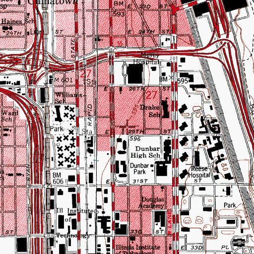 Topographic Map of South Commons, IL