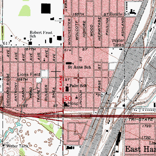 Topographic Map of South Harvey, IL
