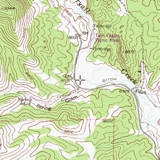 Topographic Map of Spring Gulch, CO