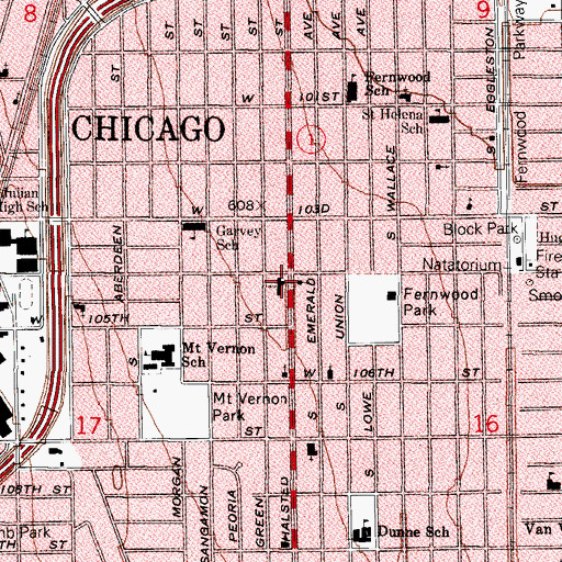 Topographic Map of Southside Institute, IL