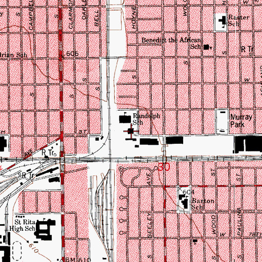 Topographic Map of Southside Language Center, IL