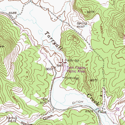 Topographic Map of X Rock Campground, CO
