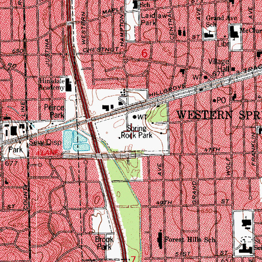 Topographic Map of Spring Rock Park, IL