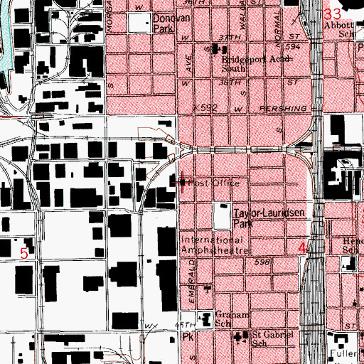 Topographic Map of Stockyard Post Office, IL