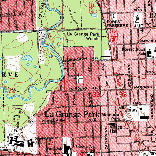 Topographic Map of Stone and Monroe Park, IL