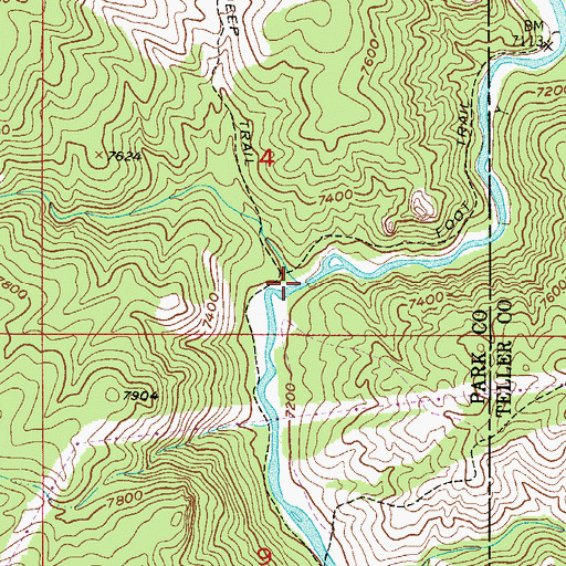 Topographic Map of Corral Creek, CO