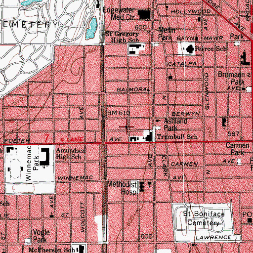 Topographic Map of Summerdale Community United Church of Christ, IL