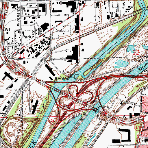 Topographic Map of Summit Ford, IL