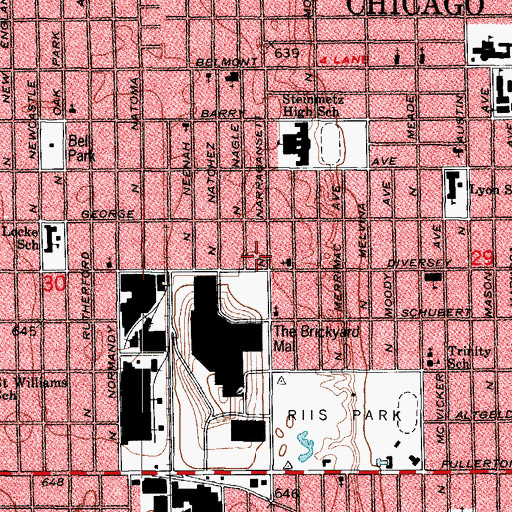 Topographic Map of Sunrise Developmental Center, IL