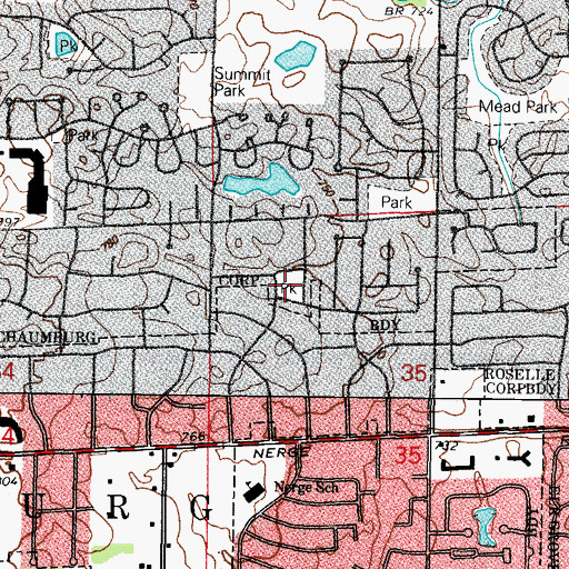 Topographic Map of Sunset Park, IL