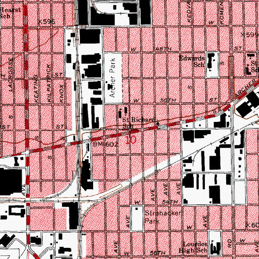 Topographic Map of Superior Training Programs School, IL