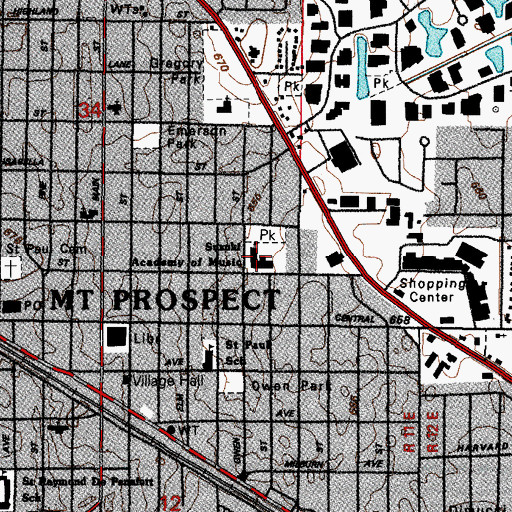 Topographic Map of Suzuki Academy of Music, IL