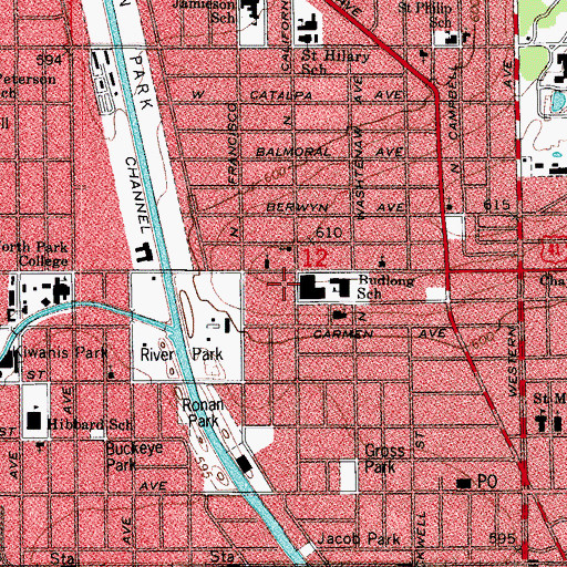 Topographic Map of Swedish Covenant Hospital, IL