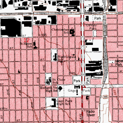 Topographic Map of Tabor Lutheran Church, IL