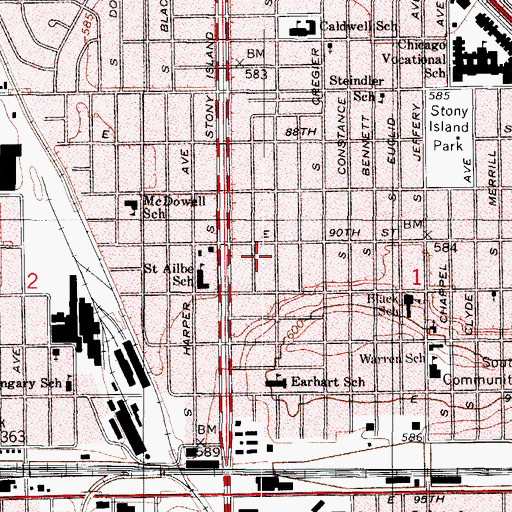 Topographic Map of Tae Kwon-Do School, IL