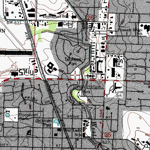 Topographic Map of Tall Trees Park, IL