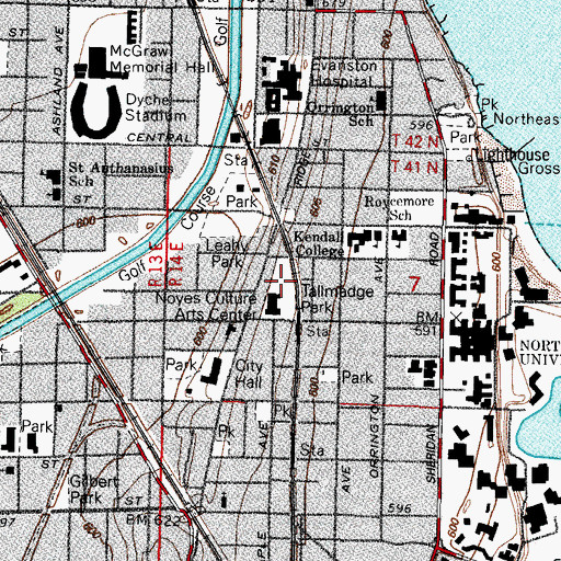Topographic Map of Thomas Eddy Tallmadge Park, IL