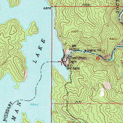 Topographic Map of Cheesman Dam, CO
