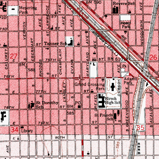 Topographic Map of Tanksons Martial Arts Academy, IL