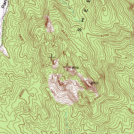 Topographic Map of Sheeprock, CO