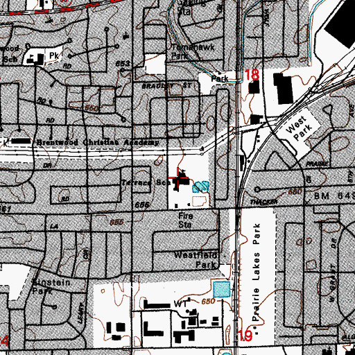 Topographic Map of Terrace Elementary School, IL