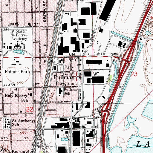 Topographic Map of The Cottage, IL