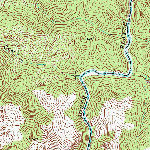 Topographic Map of Wildcat Creek, CO