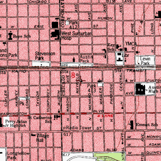 Topographic Map of Third Unitarian Church of Chicago, IL