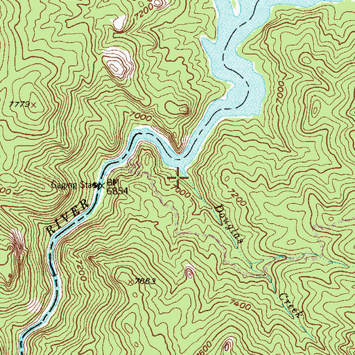 Topographic Map of Douglas Creek, CO