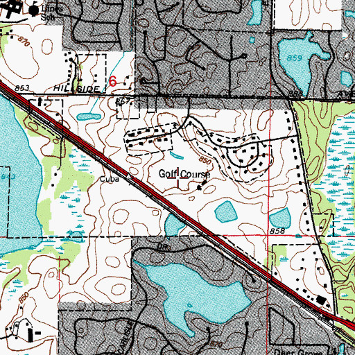 Topographic Map of Thunderbird Country Club, IL