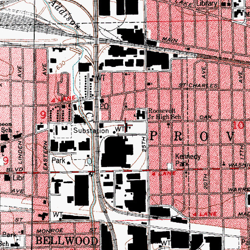 Topographic Map of Thurgood Marshall Elementary School, IL