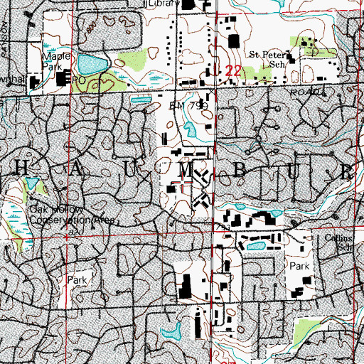 Topographic Map of Timbercrest Park, IL