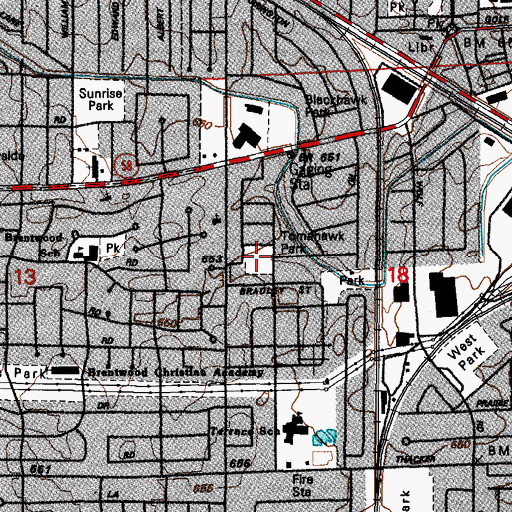 Topographic Map of Tomahawk Park, IL