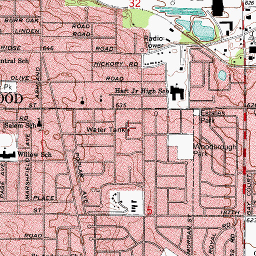 Topographic Map of Tower Park, IL