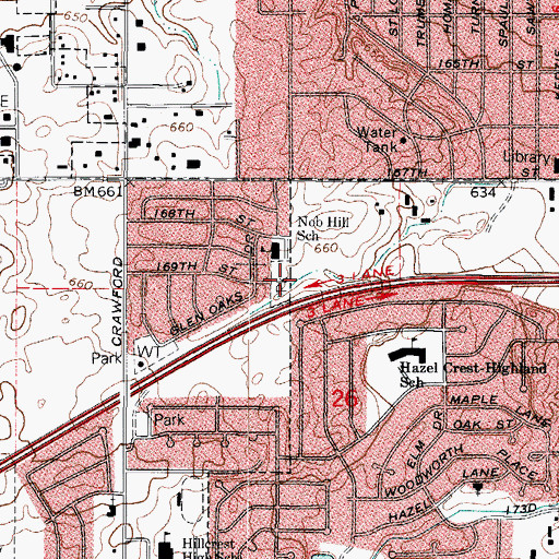 Topographic Map of Tower Park, IL