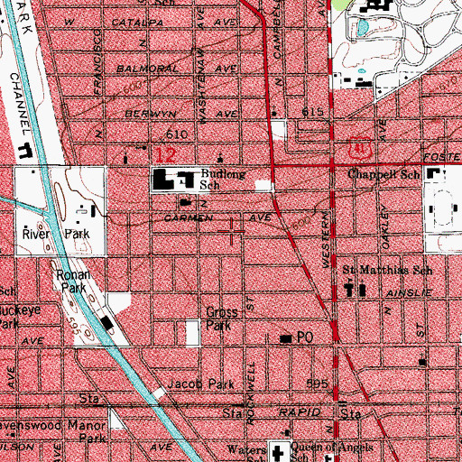 Topographic Map of Transfiguration School, IL