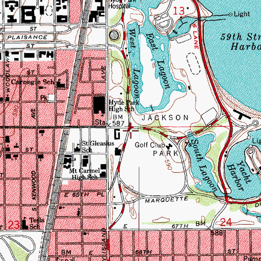 Topographic Map of Transportation Building (historical), IL