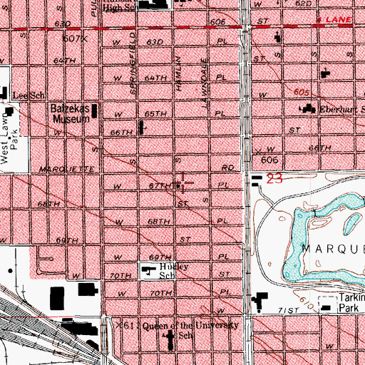 Topographic Map of Trinity Baptist Church of Chicago, IL