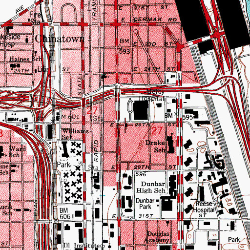 Topographic Map of Trinity Episcopal Church, IL