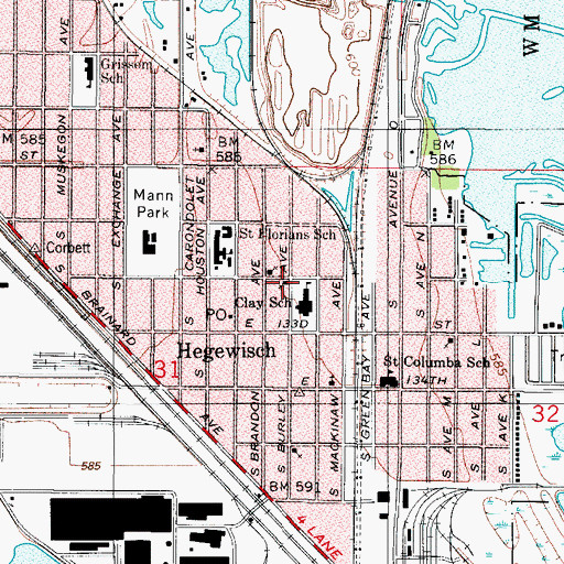 Topographic Map of Trinity Lutheran Church, IL