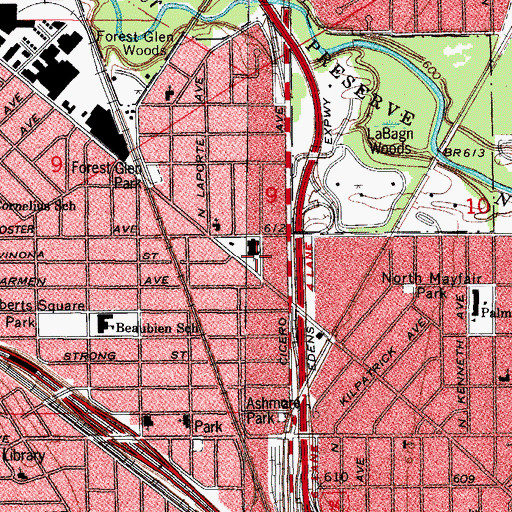 Topographic Map of Trinity Slovak Lutheran Church, IL